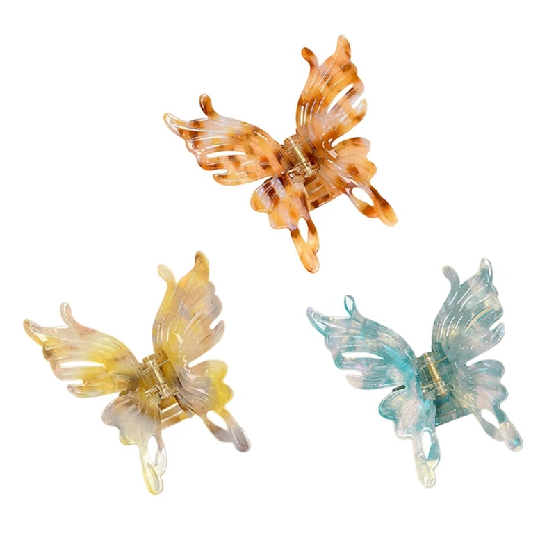 

3Pcs Butterfly Hair Claw Clips For Women Hair Jaw Clips For Thin Hair Girls Medium Acetate Butterfly Hair Claws Easy To Use