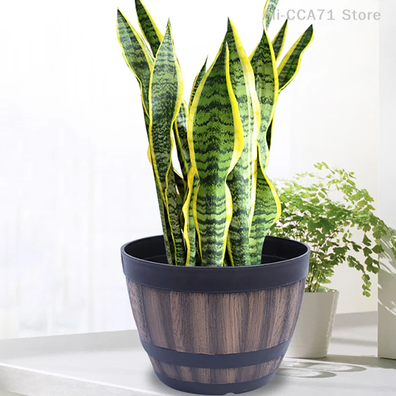 Bucket-liked Flower Pot Large Capacity Retro Planter For Home And Garden Resin European Retro Lotus Water Lily Pot