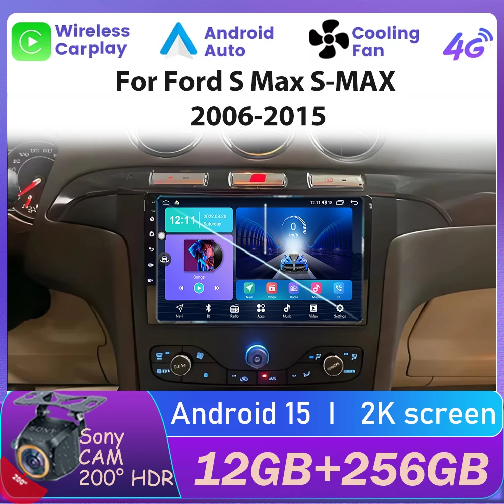 Android 15 авторадио для Ford S Max S-MAX 2006-2015 для Ford Galaxy 2014 Carplay Мультимедийный видеоплеер Навигация GPS Без 2din