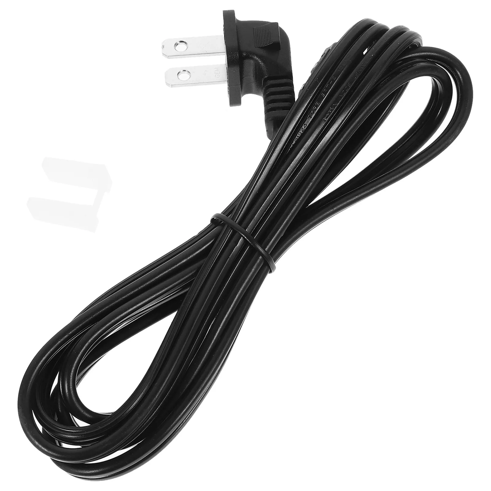 American Style 2 Prong Power Cord Angled Flat Plug 90 Degree Appliance Extension Cable TV Power Replacement Radio Cable