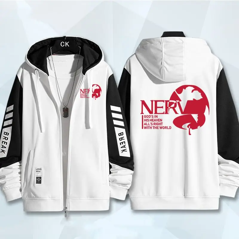 Cartoon Neon Genesis Evangelion Hooded Cardigan Sweater Jacket Anime Peripheral EVA-01 2D Outerwear Jacket Boys Clothing Gift view 4