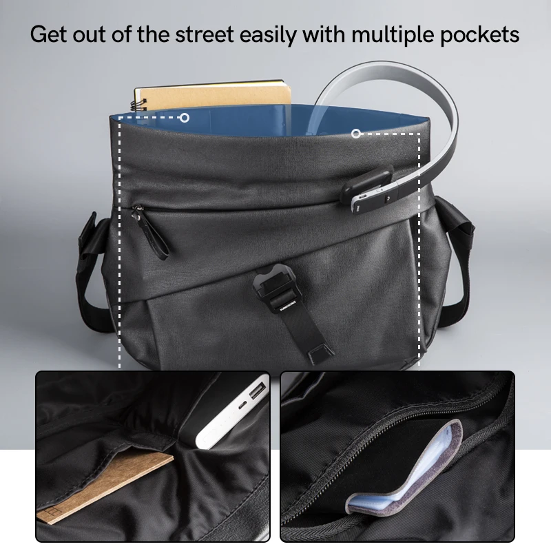 Kingsons Men Women Laptop Messenger Bag 10 inch Tablet Bag Waterproof Casual Bag for Ipad 2021 New Street Fashion Chest Bag