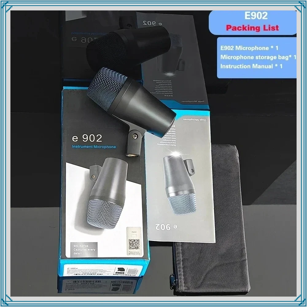 

Высококачественный комплект из 2 микрофонов серии E902 для ударных инструментов/барабанов, подходит для бас-барабанов, бас-гитар и тубы.