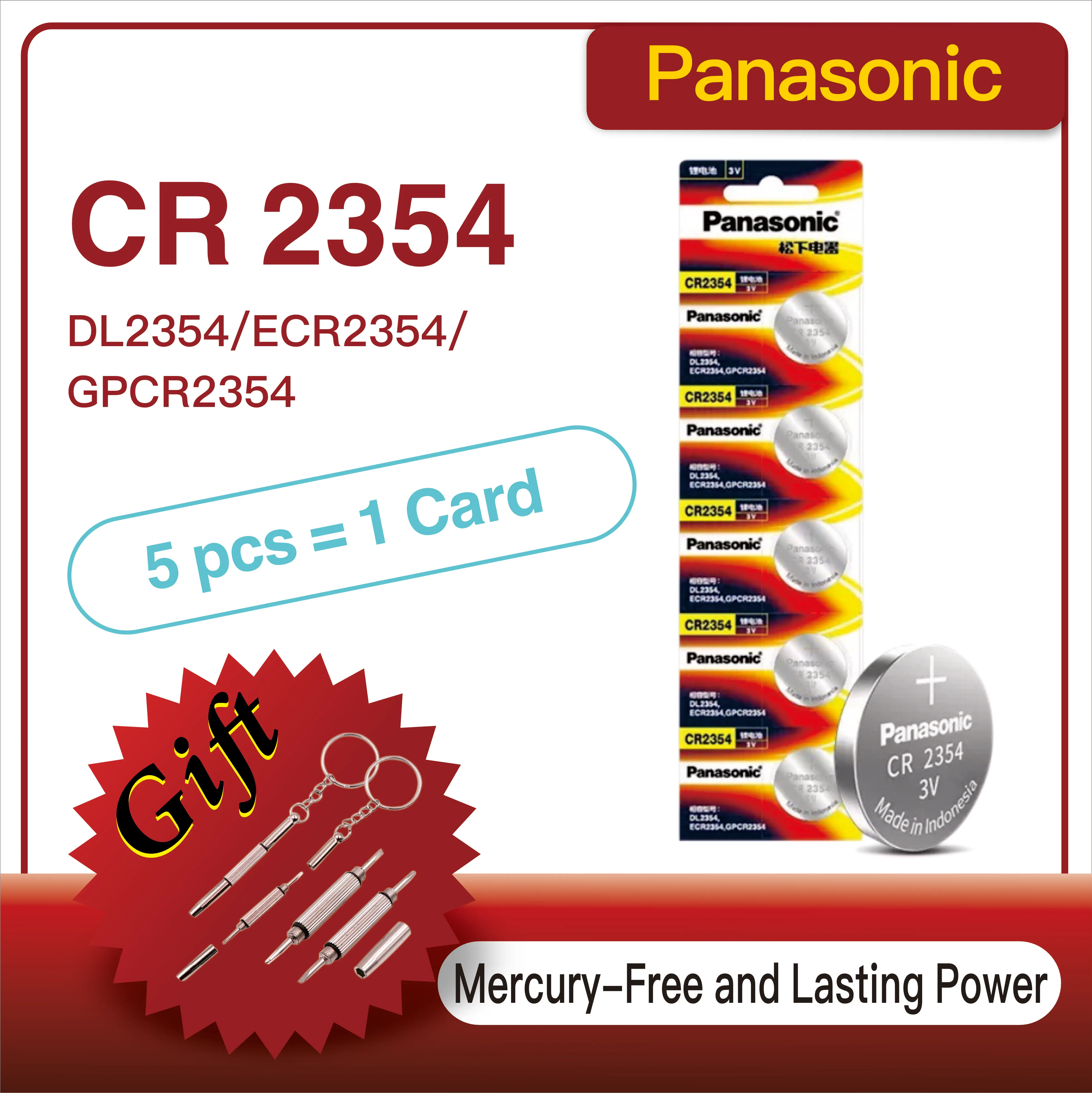 5-30PCS Panasonic CR2354 button battery 3V lithium battery for instrument remote control Rice cooker Bread machine Tesla car key