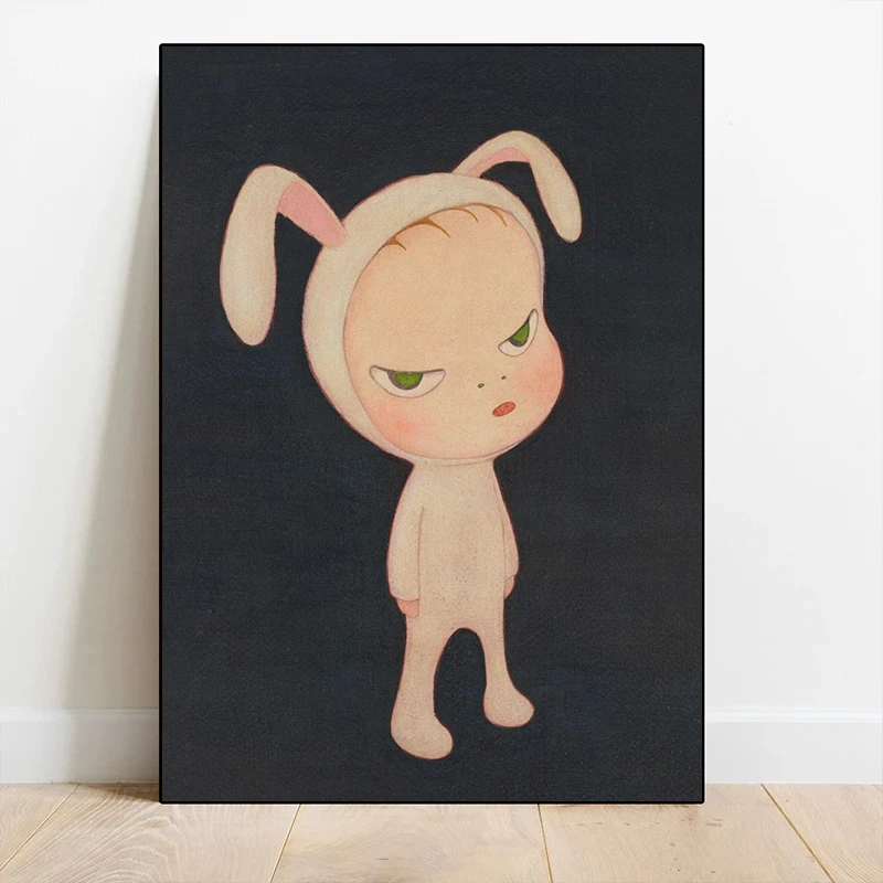 Yoshitomo نارا حلم دمية الملصقات والمطبوعات قماش الطباعة خمر جدار صورة فنية للنادي بار غرفة المعيشة ديكور المنزل الهدايا