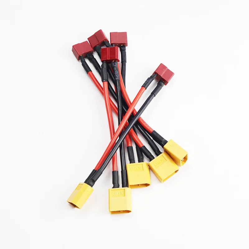 5pcs Adapter XT60 To T Deans Plug Male/Female Connectors Connect Cable 14AWG 100mm for RC Lipo Battery Charger Parts DIY Expand