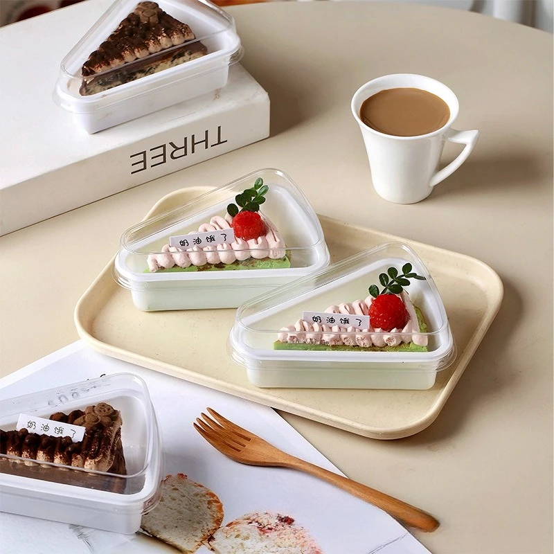 Triangular Cut Cake Transparent Wrapping Box Thousand Layer Mousse Tiramisu Baking Dessert Bread Packaging Boxes Party Supplies