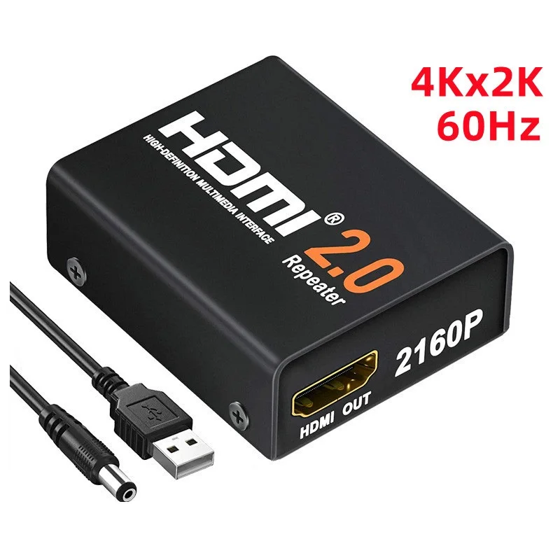 Mini 4K*2K HDMI-Compatible 2.0 Repeater 40M Extender 3D 18Gbps Signal Amplifier Booster Adapter For PS4 HDTV PC Monitor