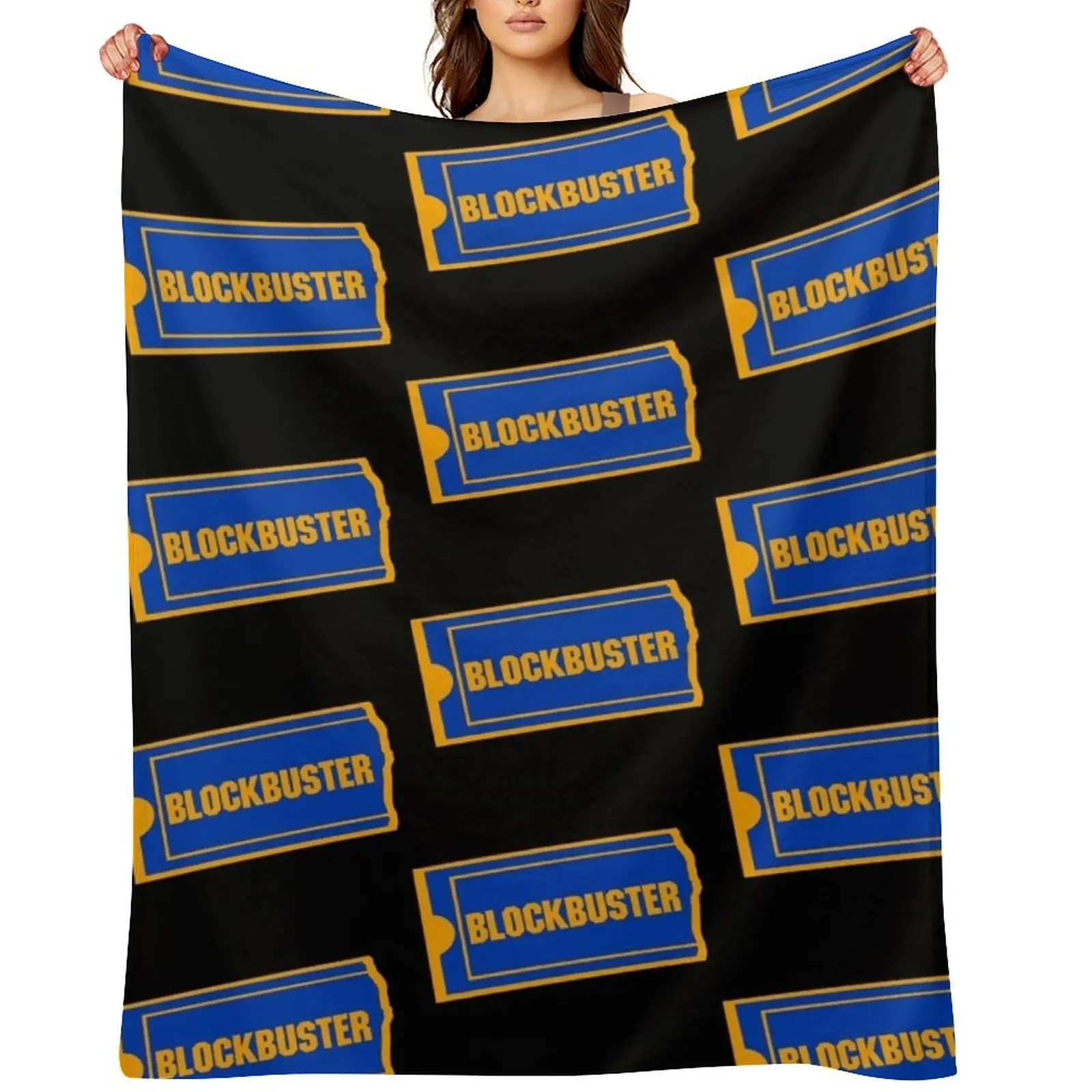 

Blockbuster Logo Throw Blanket halloween Soft Plaid Sleeping Bag Hairy Blankets