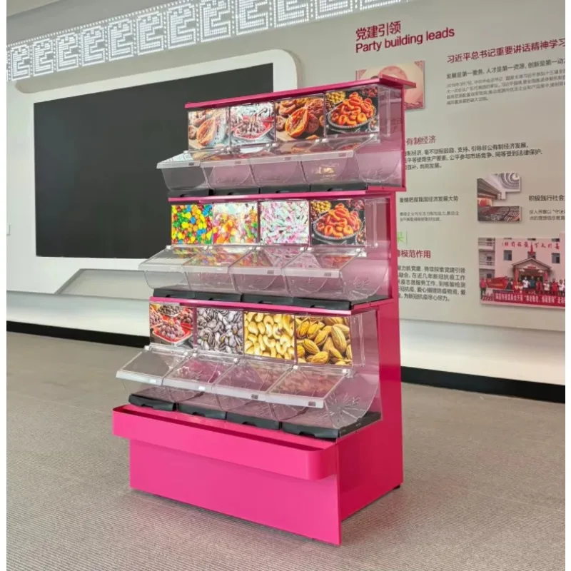 Supermarket Equipment Shelf  Nuts Candy Display Bins Stand Plastic Food Bin Pick and Mix Candy Display Racks for Shop