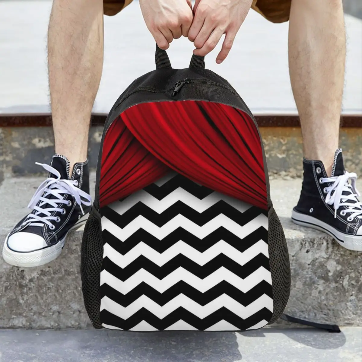 

Twin Peaks Red Curtains Backpack Hot Sale Daypack Large Capacity Children BookBag School Bag Shoulder Bags for Men Women