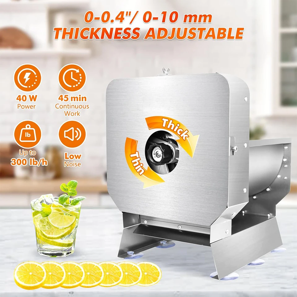4R-XL Heavy-Duty Electric Food Slicer with Manual Option Precise Slicing for Potatoes, Onions, Citrus & More