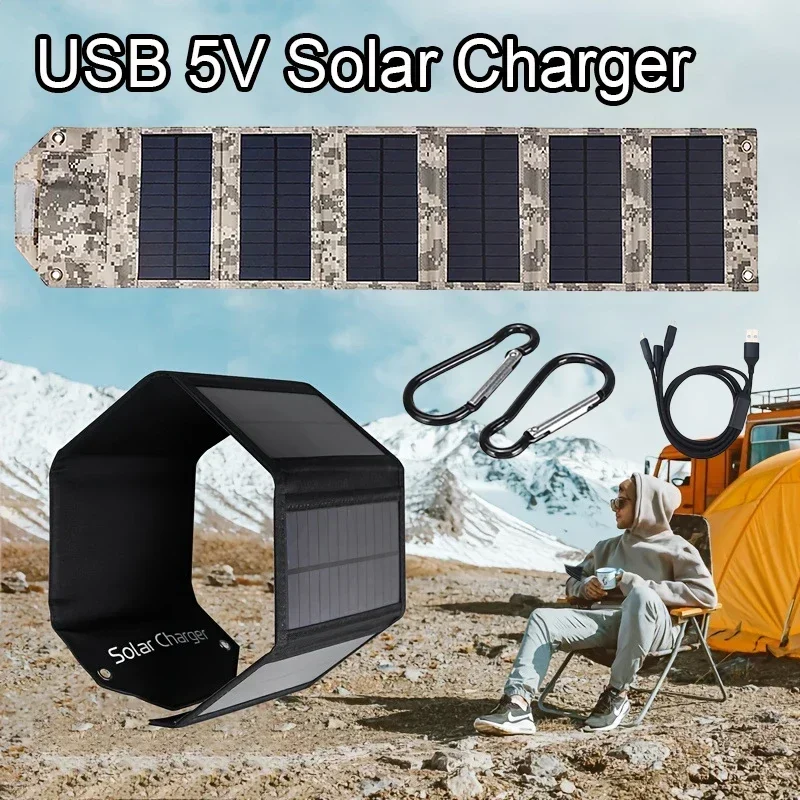 100 واط 80 واط 60 واط لوحة طاقة شمسية قابلة للطي USB 5 فولت شاحن بالطاقة الشمسية المحمولة الخلايا الشمسية في الهواء الطلق الهاتف قوة البنك للتخييم التنزه + كابل