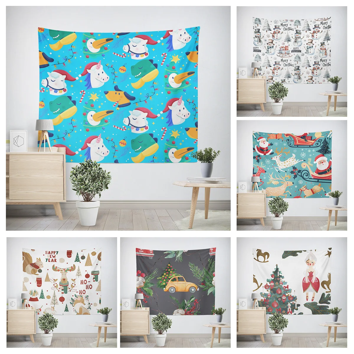 

Украшение для дома, искусство на стену, большая ткань, Рождество, зима