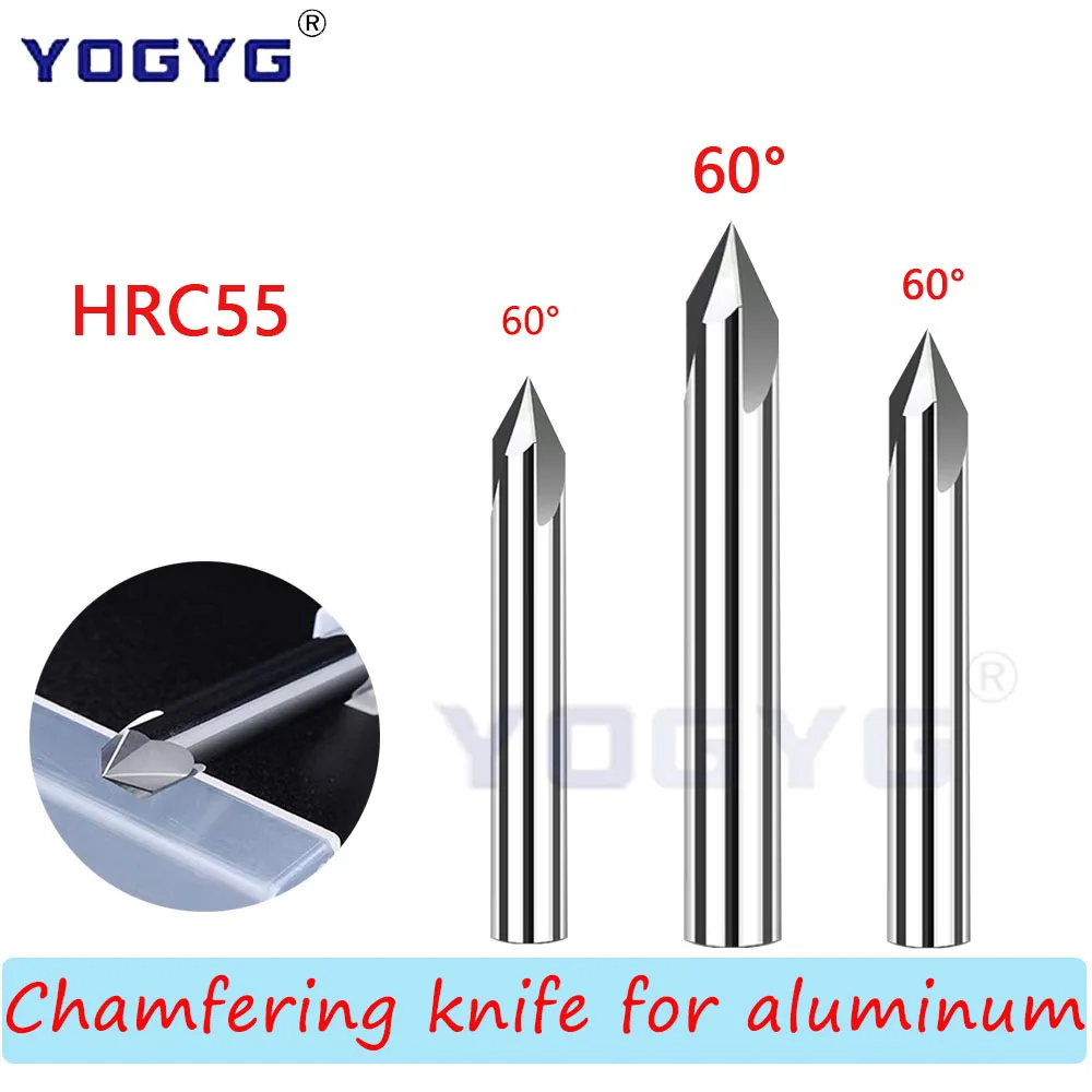 

HRC55 Carbide Chamfer Milling Cutter 60 Degree3/4/5/6/8/10/12/20mm 3 Flutes Deburr End Mill Engraving Chamfer To Cutter Aluminum