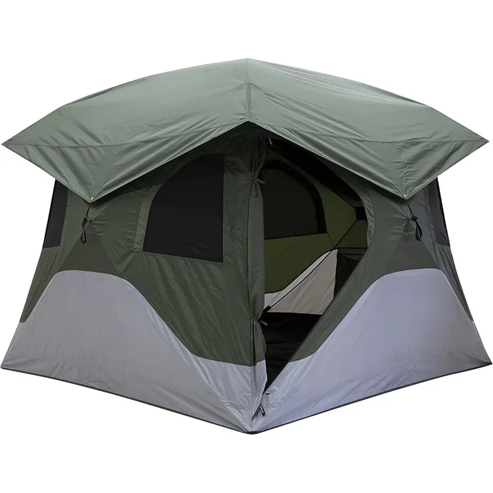 

T4 Hub Tent, Easy 90 Second Set-Up, Waterproof, UV Resistant, Removable Floor, Ample Storage Options, 4-Person