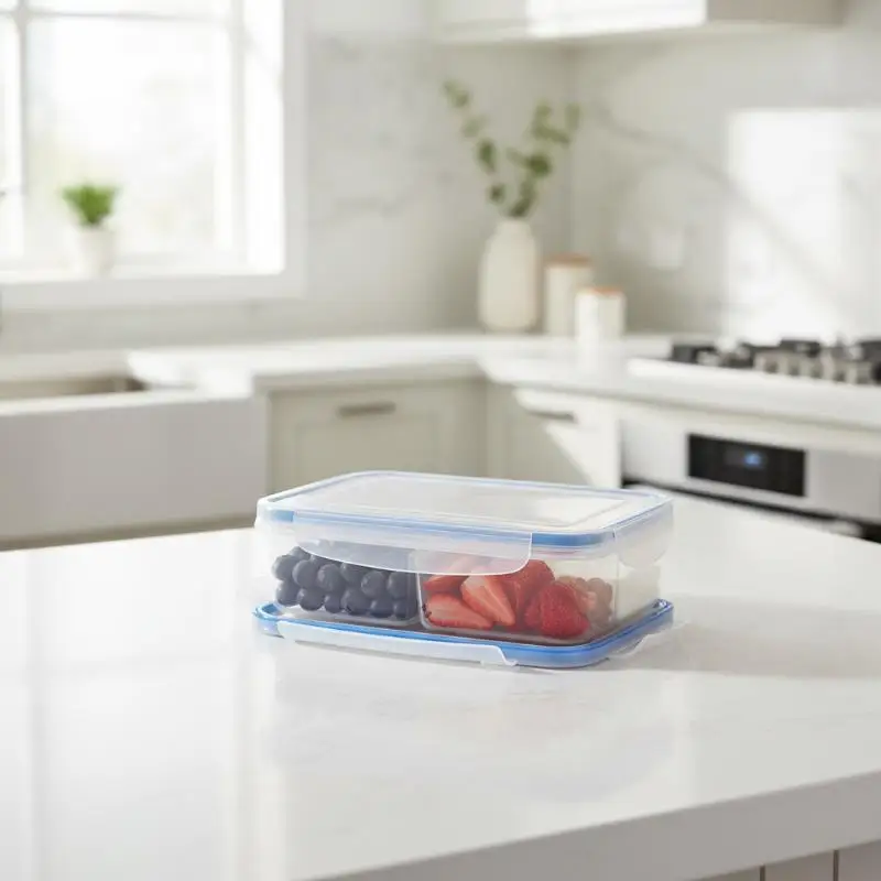 Reusable Plastic Food Storage Containers With Airtight Lids Compartments For Meal Prep Office Lunch Picnic Kitchen Food Storage