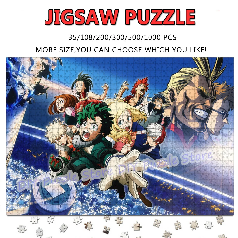 

Креативные сборные пазлы DIY с принтом персонажей японского аниме «Моя геройская академия», игрушки-антистресс, подарки