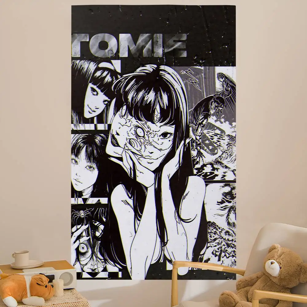 T-Tomie J-junji Ito Hanging Bohemian Tapestry Bohemian Wall Tapestries Mandala Kawaii Room Decor