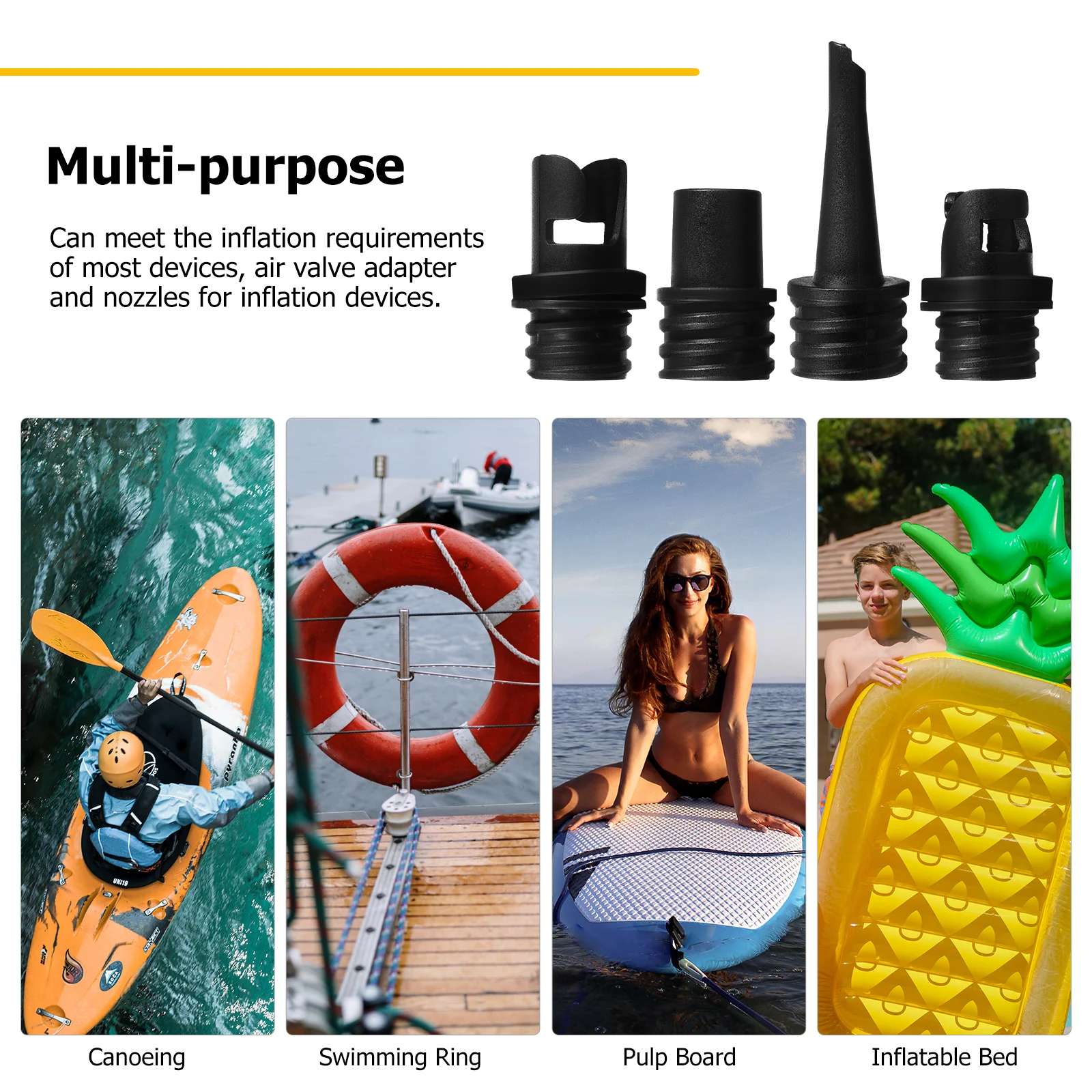

1 Set Air Pump Converter Assorted Nozzles Inflatable Kayak Air Mattress Boat Bed Pump Adapter Paddle Board Compressor Valve