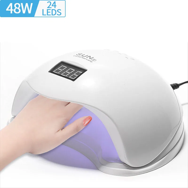 SUN5 48W Led Uv Lamp For Nails Drying All Gel With Motion Sensing Professional Cabin Manicure Machine Tool For Home Use