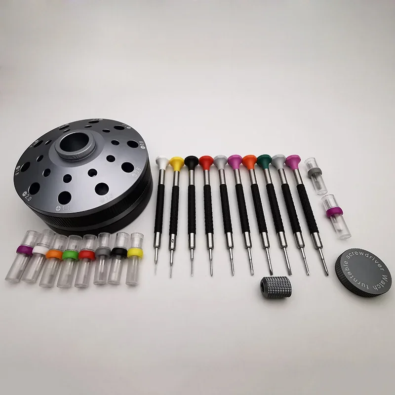 طقم مفك براغي لصانع الساعات من الفولاذ المقاوم للصدأ مكون من 10 قطع، أدوات إصلاح الساعة، مع شفرات احتياطية 20 قطعة