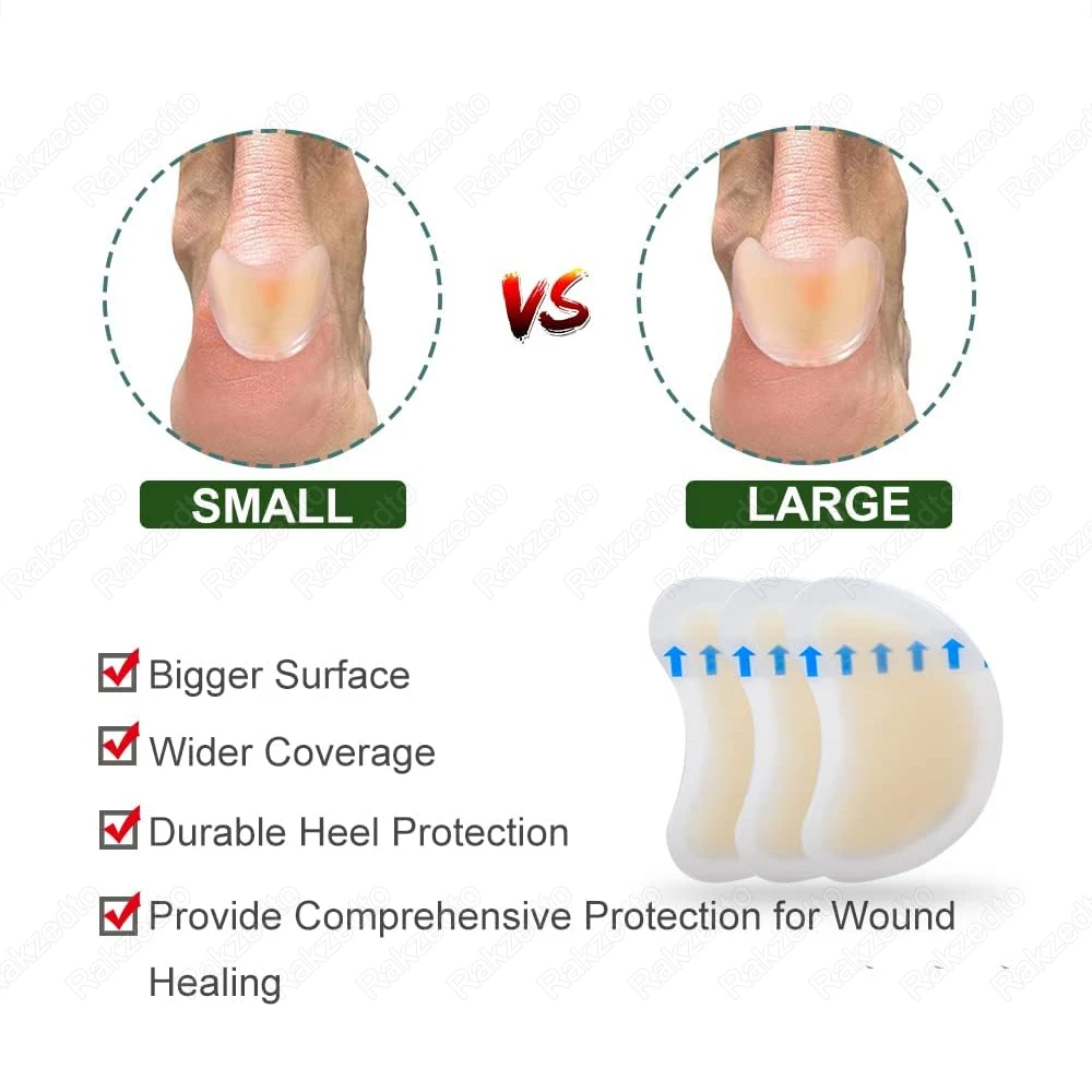 10pcs Gel Heel Protector Blister Patches Waterproof Adhesive Hydrocolloid Gel Bandages Shoe Heel Sticker Pain Relief Plaster