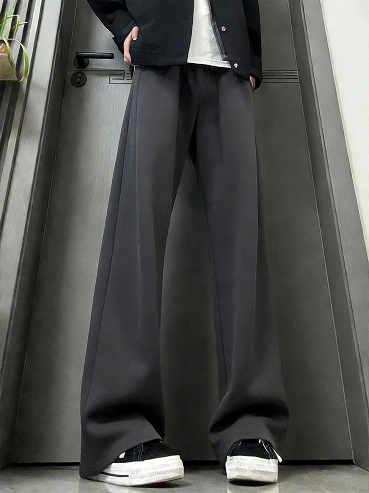 

Deep ey Heavyweight Curved Blade Sweatpants Men's Autumn Winter Fce Lined American Straight Leg Fitn Sports Casual Fl...