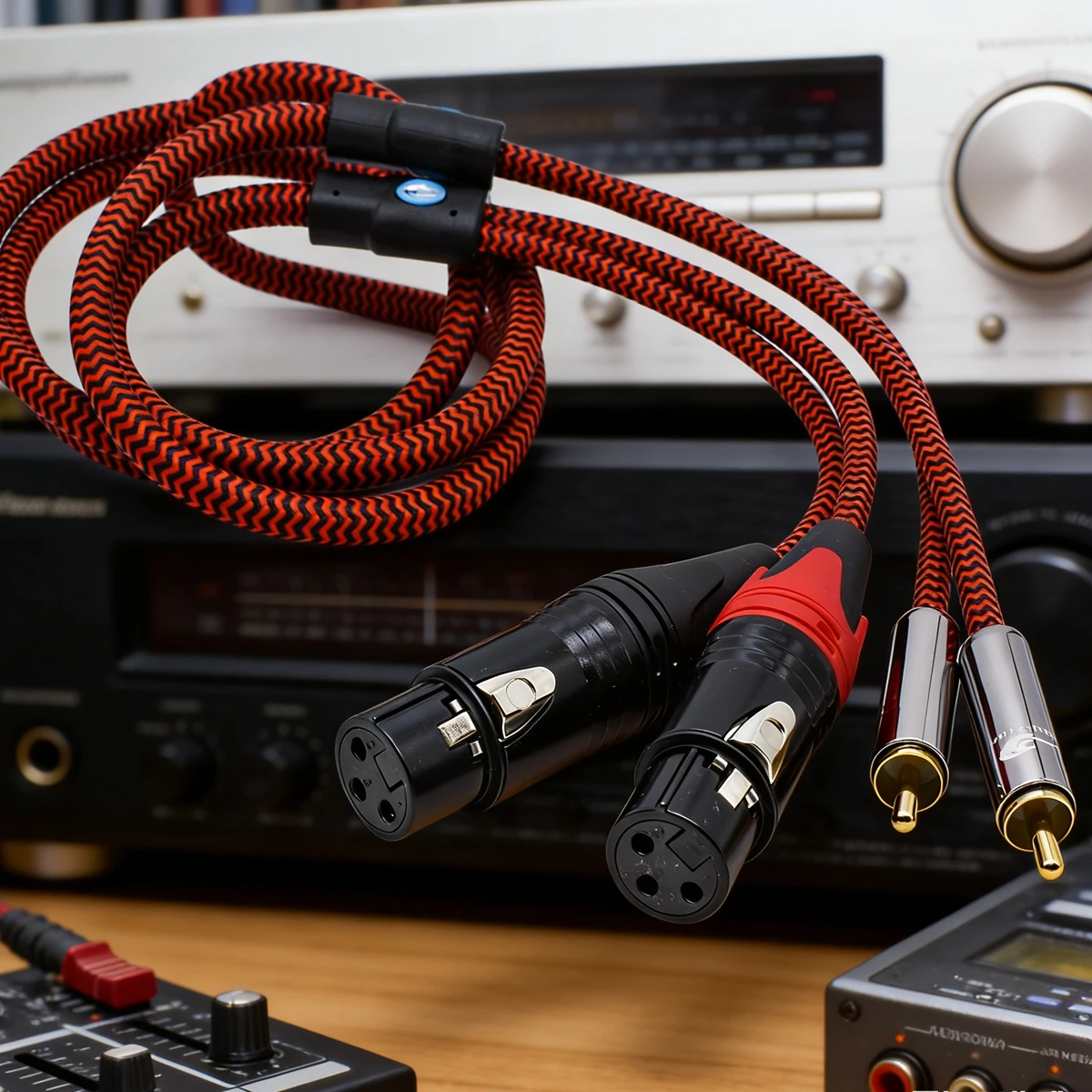 Premium Audio Cable Dual XLR Female to Dual RCA Male for AMP Sound Mixer 2RCA to 2XLR 3 Pin Shielding Cable 1M 2M 3M 5M 8M 15M