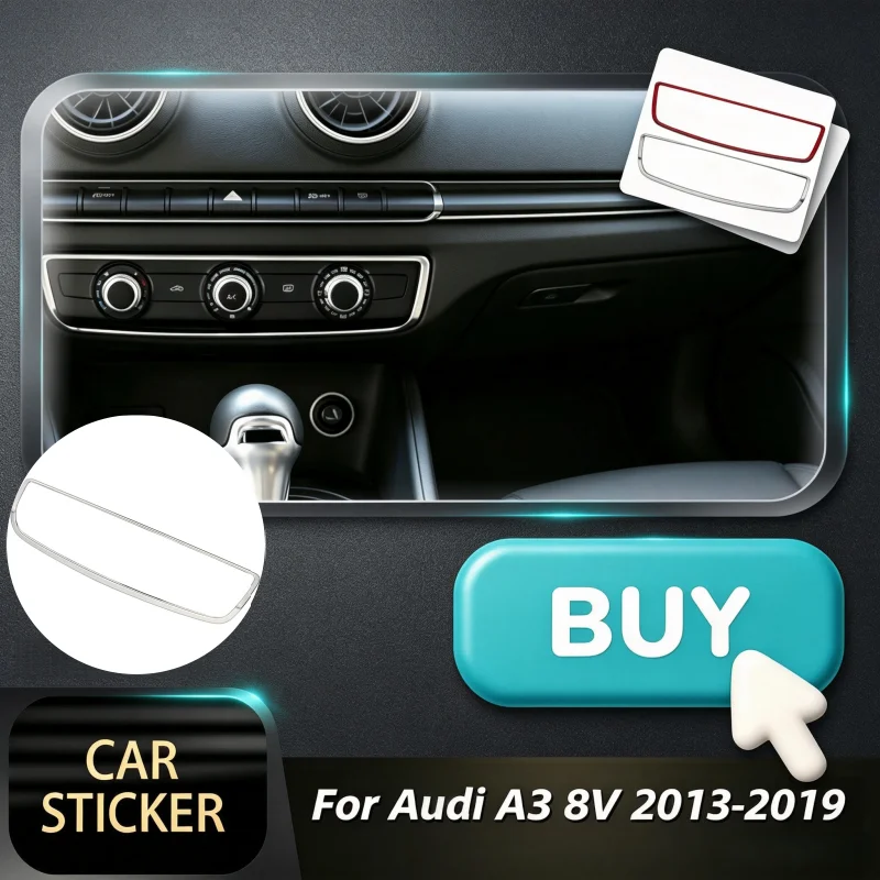 Car Air Conditioing AC Knob Panel Cover For Audi A3 8V 2013 2014 2015 2016 2017 2018 2019 Stainless Steel Sticker Accessories