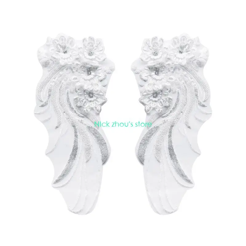 E15E Artisanal Embroidered Applique Dress Decoration With Sparkling Beaded Accents Perfect For Evening Dresses Costumes