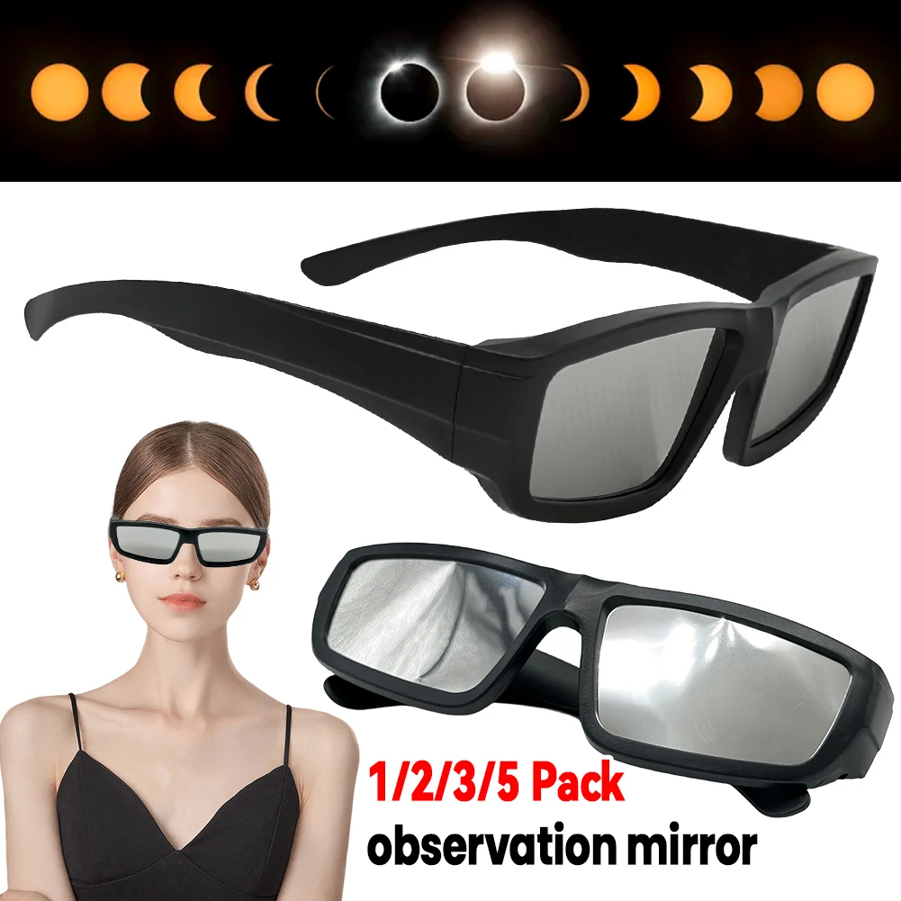 1/2/3/5 Pack Solar Eclipse Glasses Meets ISO 12312-2:2015(E) Standards Plastic Eclipse Glasses for Direct Solar Eclipse Viewing