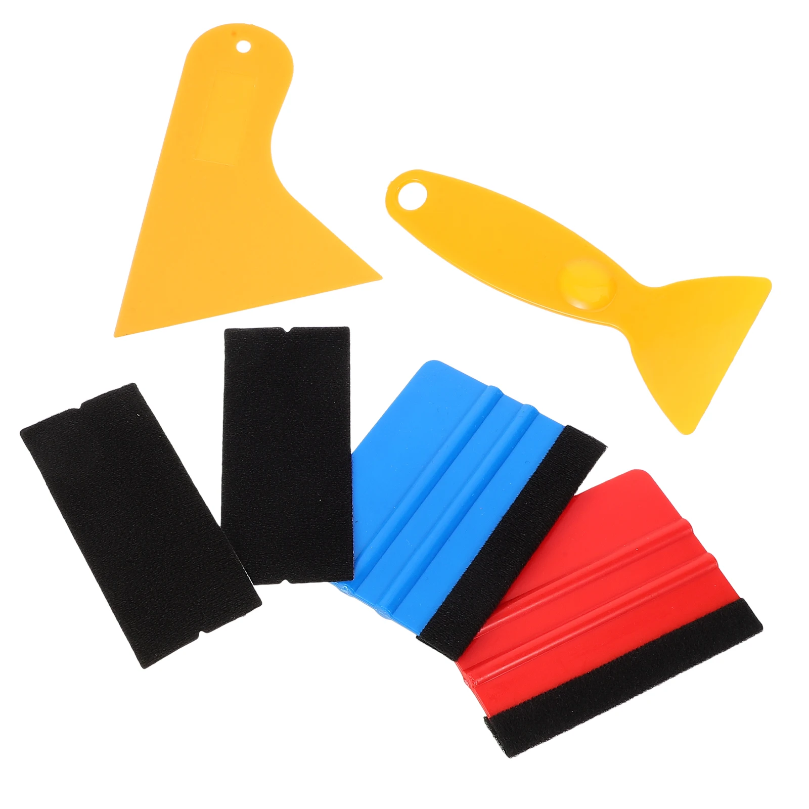 

6 Sealing Scraper Set Car Vinyl Wraps Applicator Tools Window Tinting Squeegee Felt Edge Plastic Lightweight Wall Paper Squeegee