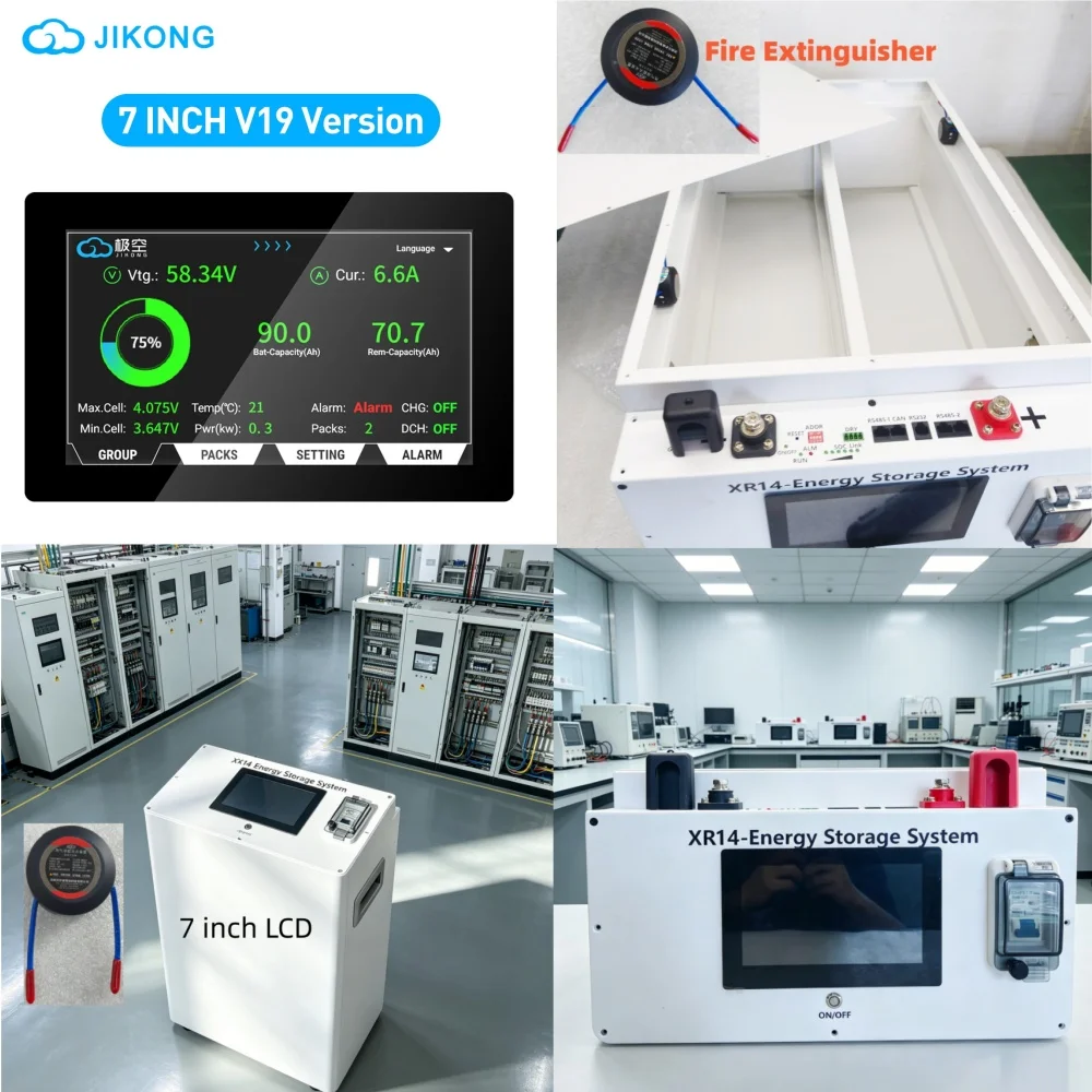 XR14 -7 inch LCD V19 JK BMS16S 280AH LiFePO4 Battery Box 16S 51.2v DIY Kit For EVE CATL 280AH MB314