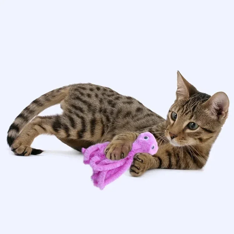 Cat Toy Cute Octopus Plush Toy Anti Bite Teeth Interactive Game Pet Supplies Cat Dog Toy Supplies