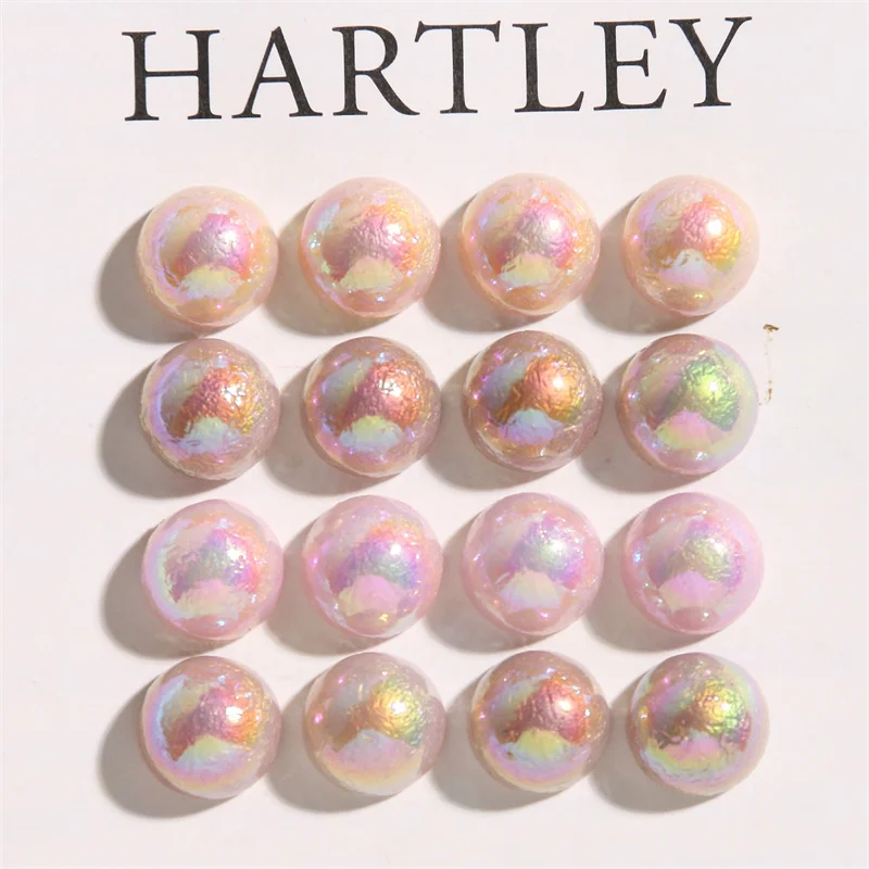 

New style 50pcs/lot 12mm ab color effect geometry rounds shape resin cabochon beads diy jewelry garment hair accessory