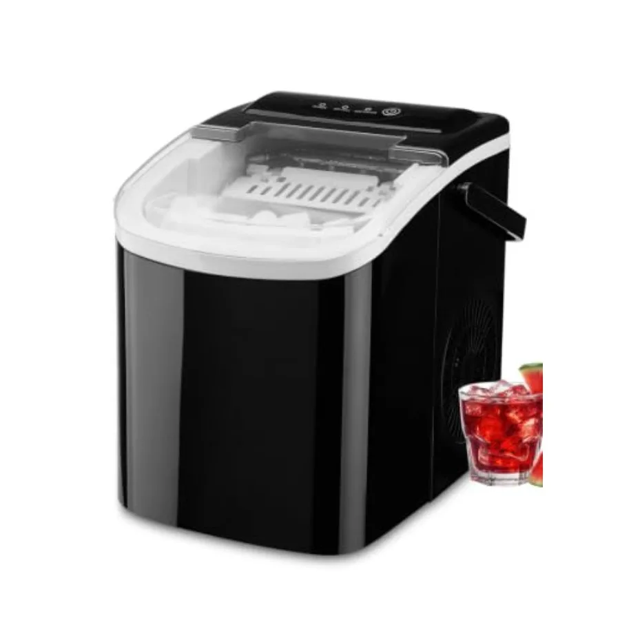 Countertop Ice Maker, Portable Ice Cube Machine, 9 Cubes Ready in 6-13 Mins, 15kg/33lbs, Portable Ice Cube Machine, Carry Handl
