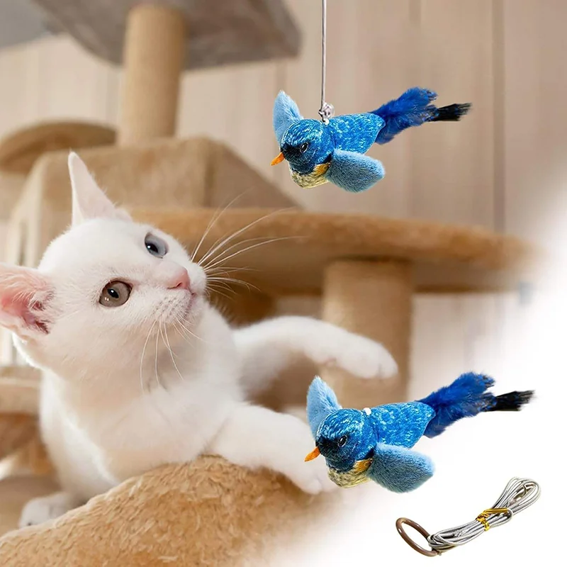 Interactive Wall-Hanging Cat Toy Squeaky Catnip Teaser Bird Design For Indoor Chasing Self-Play Teaser Toy For Household Cats