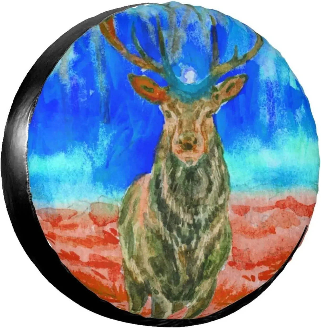 

Forest Deer Watercolor Painting Car Tire Cover Wheel Protectors Water Dustproof Universal Fit SUV Truck Camper Travel Trailer