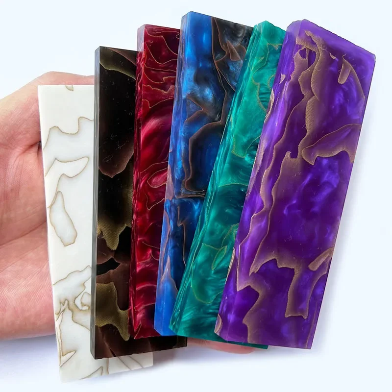 1Pc Multi Tone Copper Mesh Resin Laminate Slab, DIY Knife Handle Scales, Decor Inlay & Hand Modification Supplies
