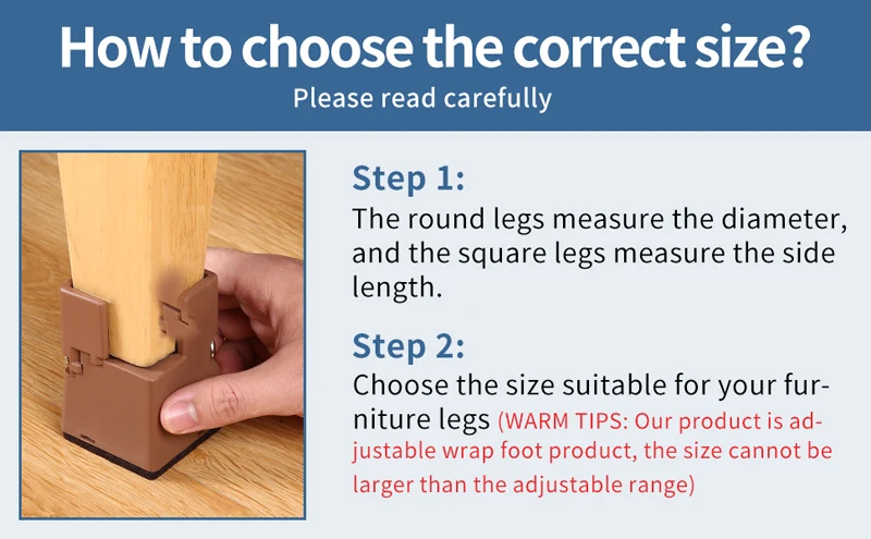 4PCS Adjustable Furniture Leg Risers Bed Foot Pads with Screw Clamp Heavy Duty Square Round 52 102mm Sofa Table Chair Leg Risers
