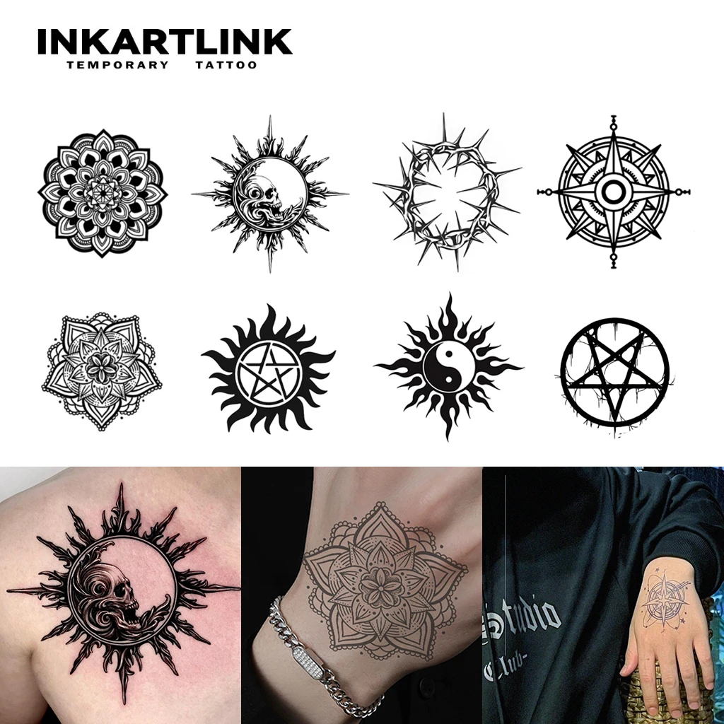 Lotus Temporary Tattoo,Lasts To 15 Days New Technology Magic Waterproof Semi Permanent Sticker.