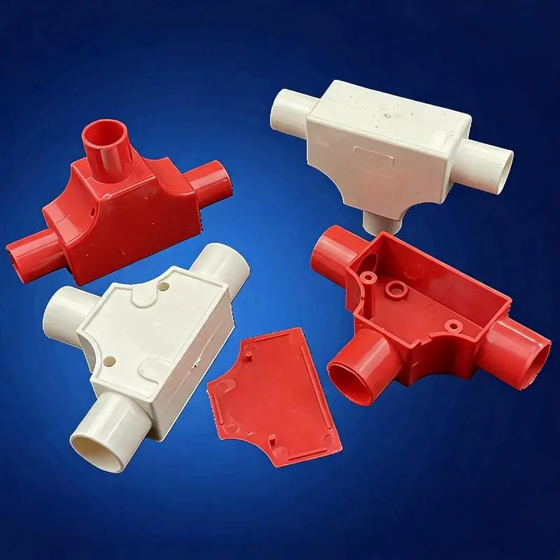 /PFU/PVC Three Way Conduit Junction Box Removable Cover Fire Resistant Material For Home Electrical Wiring