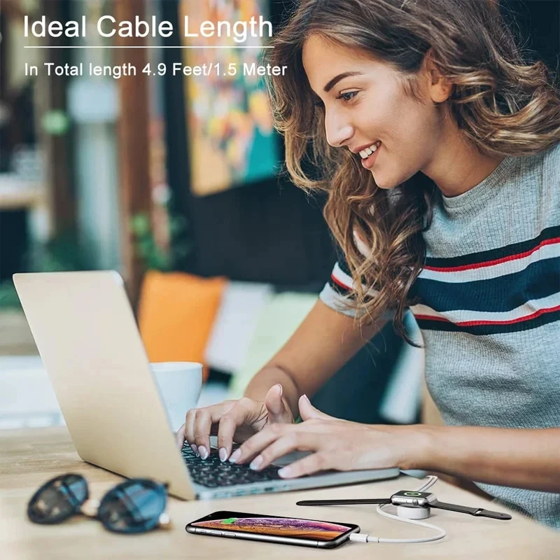 IWatch 9/8/7/6/5/SE 용 USB 유형 C 자기 무선 충전기 Apple Watch Series Ultra 용 USB C 휴대용 고속 충전 스테이션