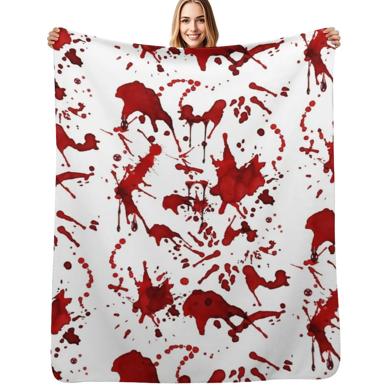

Blood Splatter Throw Blanket Stuffeds Soft Plush Plaid bed plaid Designers Blankets