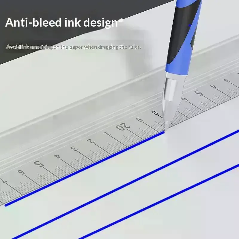 Aluminum Alloy Protective Ruler Anti Slip Design Cut Resistant Edge No Ink Bleed For School Office Drawing Crafting Measuring