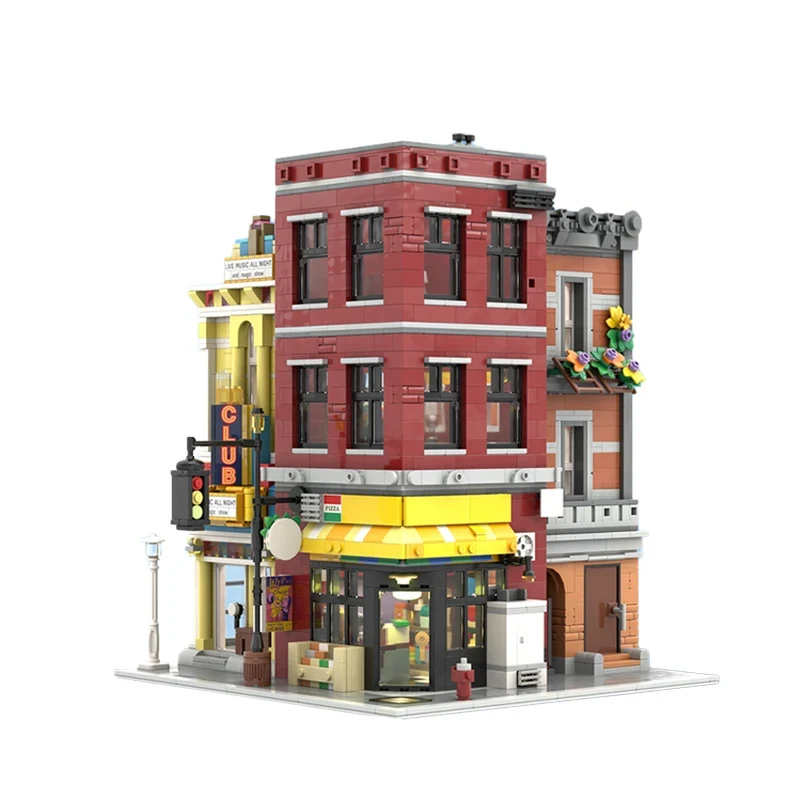 

2745PCS MOC street scene modular building corner deli and club model assembly building block toys children's birthday gift