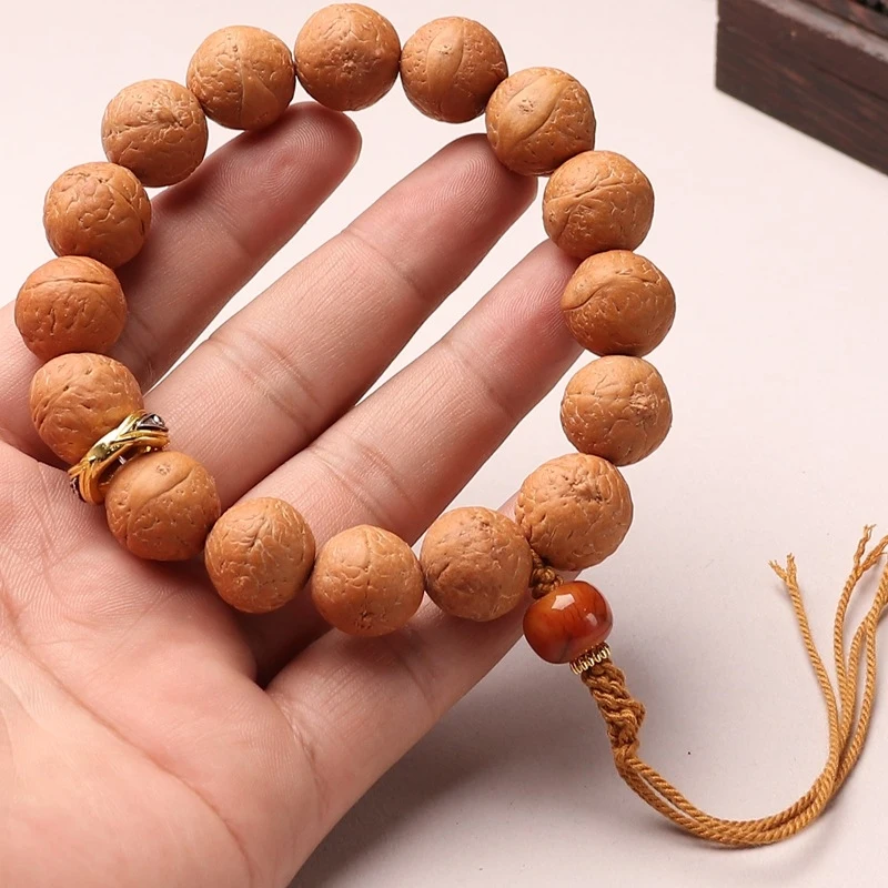 Original Nepalese Phongyan Bodhi Seed DIY Single-Loop Handheld Bracelet for Men and Women, Finished Buddhist Prayer Bead Bracele