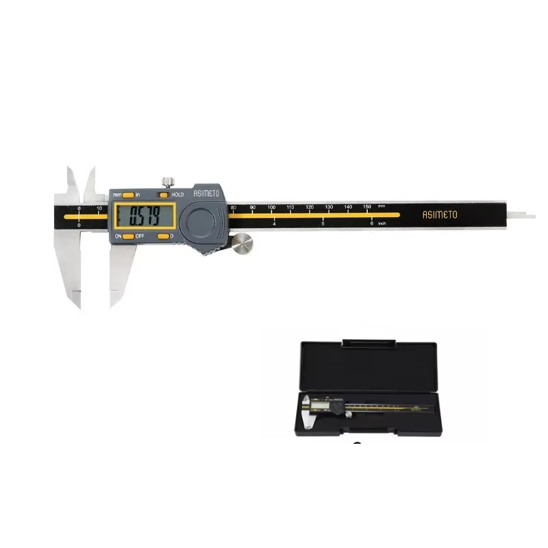 

Stainless Steel Four Button Digital Caliper 0-6" 0-150mm 0.001" 0.02mm Accuracy 0.01mm Resolution Measuring Tool