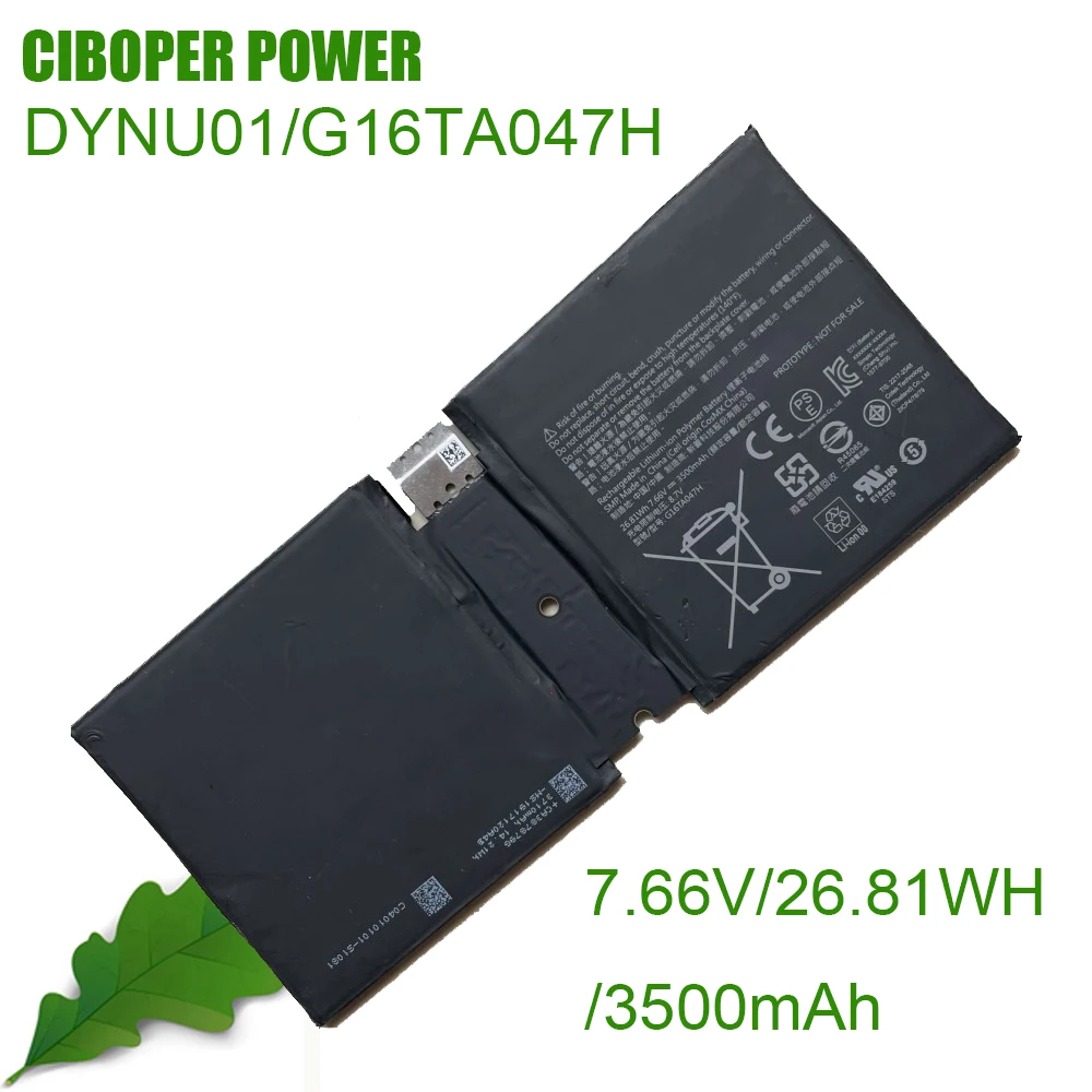 CP Table Battery DYNU01 G16TA047H 7.66V/26.81Wh/3500mAh For Microsoft Surface Go 2 1901 1926 Series Tablet